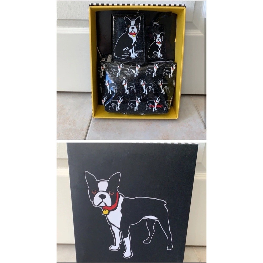 Marc‎ Tetro Black Boston Terrier Dog Luggage Gift Set New